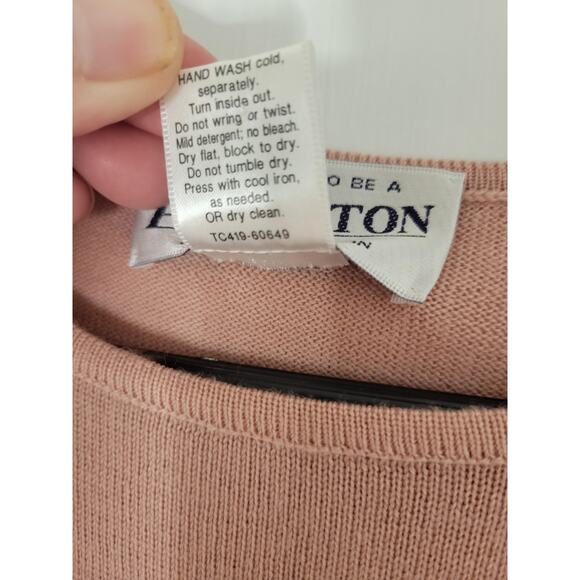 VTG Pendleton Women's 100% Merino Wool Pink Short Sleeve Pullover Sweater Size M - Picture 4 of 4